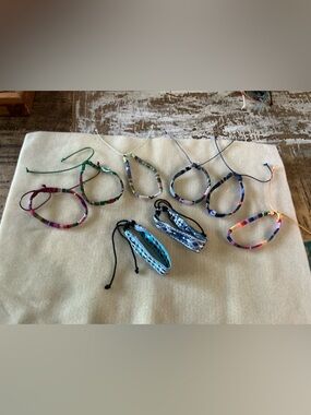 Colorful Beaded and Woven Friendship Bracelet Set of 8